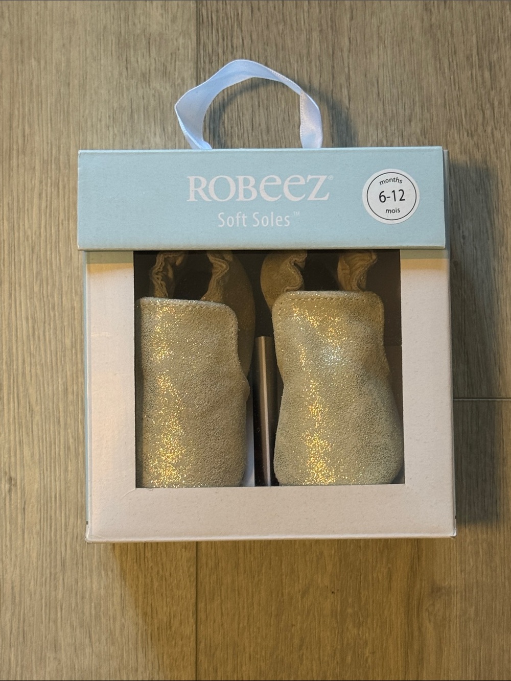 Robeez Glitter Gold Soft Sole Baby Booties